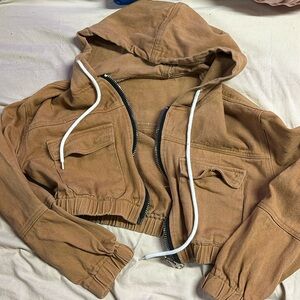 Shein tan cropped jacket